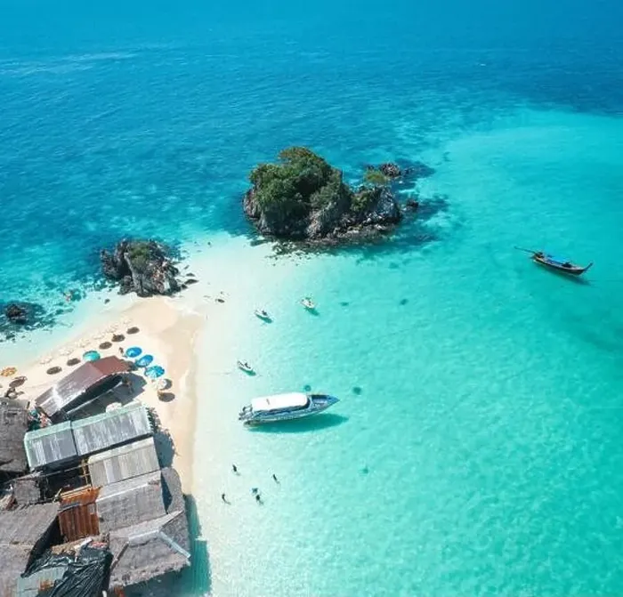 Framed Print : Aerial view of Koh Khai Nok in Phuket, Thailand Framed Print : Aerial view of Koh Khai Nok in Phuket, Thailand