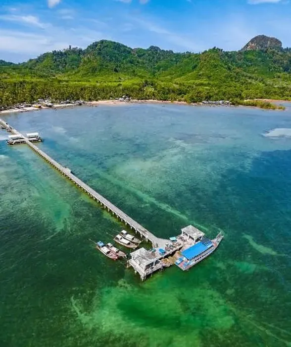 Framed Print : Aerial view of koh Mook or koh Muk island, in Trang, Thailand Framed Print : Aerial view of koh Mook or koh Muk island, in Trang, Thailand