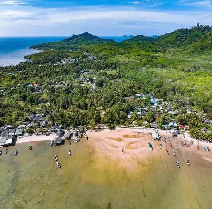Framed Print : Aerial view of koh Mook or koh Muk island, in Trang, Thailand Framed Print : Aerial view of koh Mook or koh Muk island, in Trang, Thailand