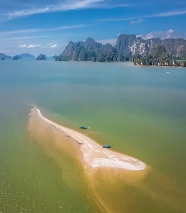 Framed Print : Aerial view of Koh Panyee sandbank in Phang Nga, Thailand Framed Print : Aerial view of Koh Panyee sandbank in Phang Nga, Thailand