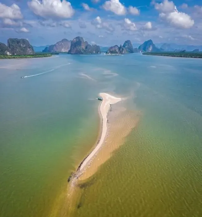 Framed Print : Aerial view of Koh Panyee sandbank in Phang Nga, Thailand Framed Print : Aerial view of Koh Panyee sandbank in Phang Nga, Thailand