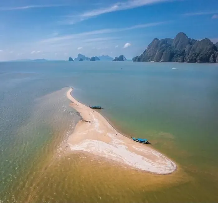 Framed Print : Aerial view of Koh Panyee sandbank in Phang Nga, Thailand Framed Print : Aerial view of Koh Panyee sandbank in Phang Nga, Thailand