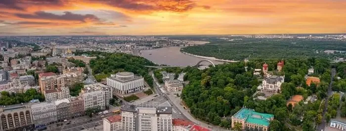 Framed Print : Aerial view of the Kyiv city. Beautiful streets near the city center Framed Print : Aerial view of the Kyiv city. Beautiful streets near the city center