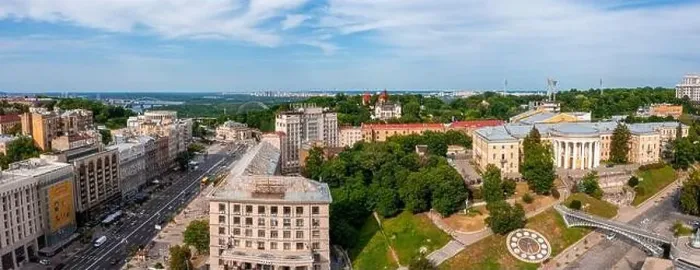 Framed Print : Aerial view of the Kyiv city. Beautiful streets near the city center Framed Print : Aerial view of the Kyiv city. Beautiful streets near the city center