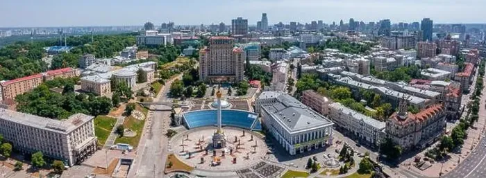 Framed Print : Aerial view of the Kyiv city. Beautiful streets near the city center Framed Print : Aerial view of the Kyiv city. Beautiful streets near the city center