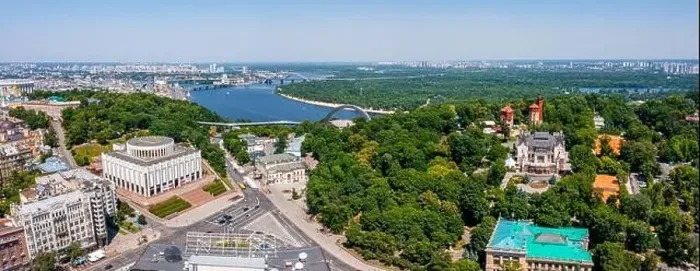 Framed Print : Aerial view of the Kyiv city. Beautiful streets near the city center Framed Print : Aerial view of the Kyiv city. Beautiful streets near the city center