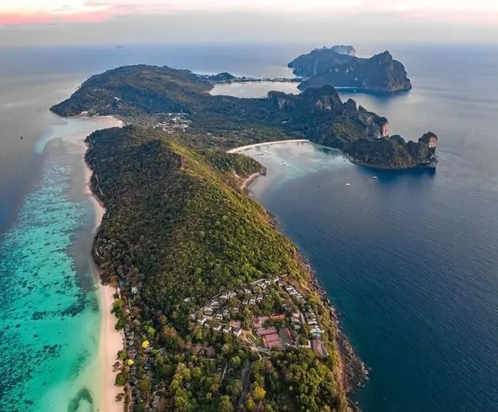 Framed Print : Aerial view of Laem Tong Beach or Laemtong bay in koh Phi Phi, Krabi, Thailand Framed Print : Aerial view of Laem Tong Beach or Laemtong bay in koh Phi Phi, Krabi, Thailand