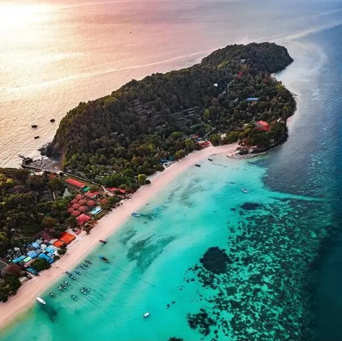 Framed Print : Aerial view of Laem Tong Beach or Laemtong bay in koh Phi Phi, Krabi, Thailand Framed Print : Aerial view of Laem Tong Beach or Laemtong bay in koh Phi Phi, Krabi, Thailand