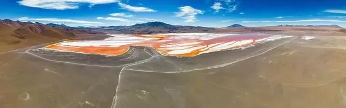 Framed Print : Aerial view of Laguna Colorada Framed Print : Aerial view of Laguna Colorada