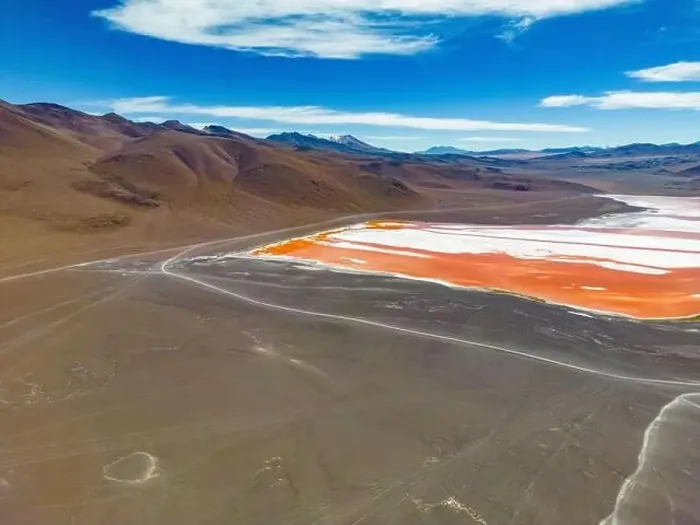 Framed Print : Aerial view of Laguna Colorada Framed Print : Aerial view of Laguna Colorada