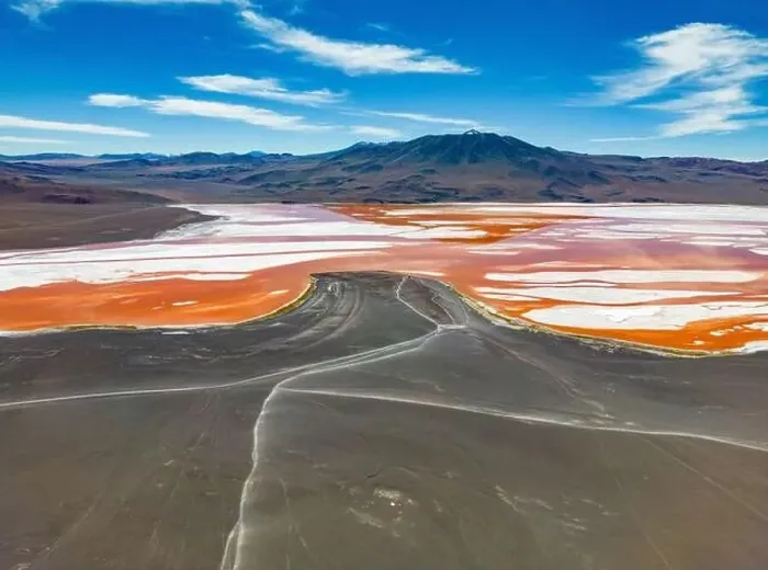Framed Print : Aerial view of Laguna Colorada Framed Print : Aerial view of Laguna Colorada