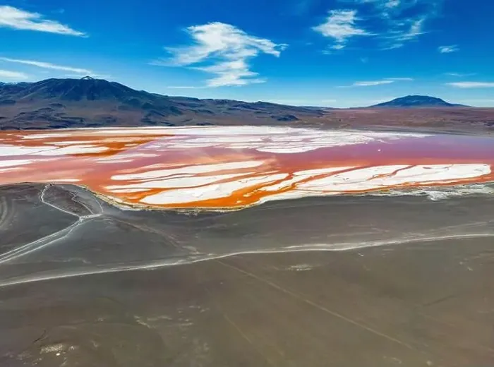 Framed Print : Aerial view of Laguna Colorada Framed Print : Aerial view of Laguna Colorada