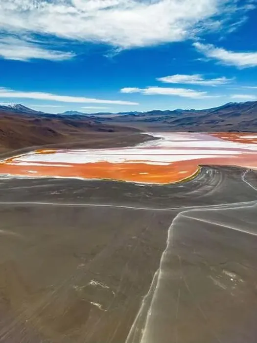 Framed Print : Aerial view of Laguna Colorada Framed Print : Aerial view of Laguna Colorada