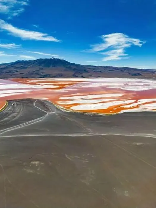 Framed Print : Aerial view of Laguna Colorada Framed Print : Aerial view of Laguna Colorada
