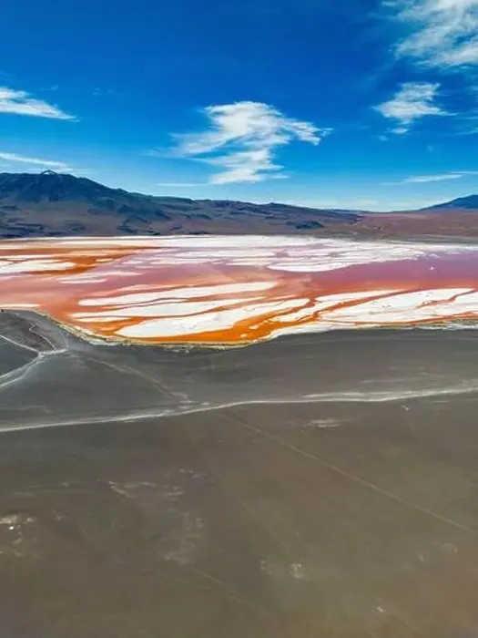 Framed Print : Aerial view of Laguna Colorada Framed Print : Aerial view of Laguna Colorada