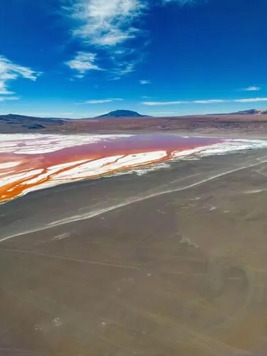 Framed Print : Aerial view of Laguna Colorada Framed Print : Aerial view of Laguna Colorada