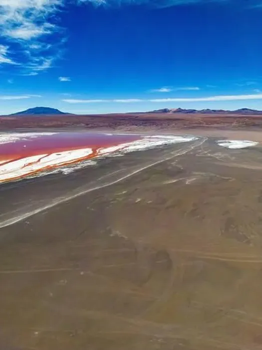 Framed Print : Aerial view of Laguna Colorada Framed Print : Aerial view of Laguna Colorada