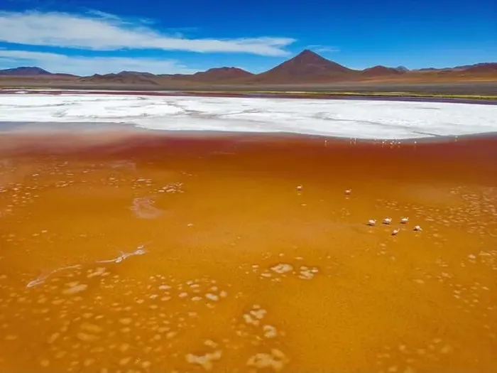 Framed Print : Aerial view of Laguna Colorada Framed Print : Aerial view of Laguna Colorada