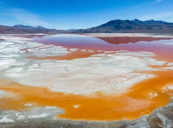 Framed Print : Aerial view of Laguna Colorada Framed Print : Aerial view of Laguna Colorada