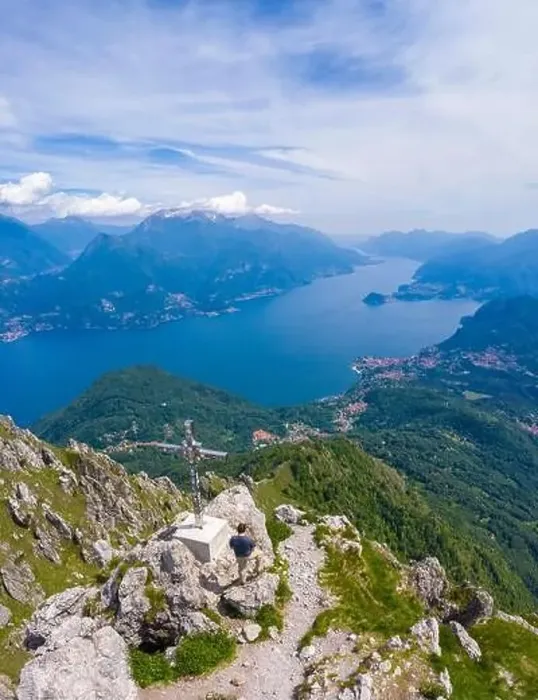 Framed Print : Aerial view of Lake Como and Tremezzina from the top of Mount Grona over Menaggio Framed Print : Aerial view of Lake Como and Tremezzina from the top of Mount Grona over Menaggio