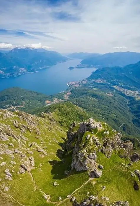 Framed Print : Aerial view of Lake Como and Tremezzina from the top of Mount Grona over Menaggio Framed Print : Aerial view of Lake Como and Tremezzina from the top of Mount Grona over Menaggio