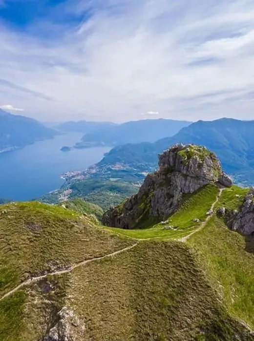 Framed Print : Aerial view of Lake Como and Tremezzina from the top of Mount Grona over Menaggio Framed Print : Aerial view of Lake Como and Tremezzina from the top of Mount Grona over Menaggio