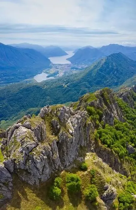 Framed Print : Aerial view of Lake Lugano (Lake Ceresio) from the top of Mount Grona over Menaggio Framed Print : Aerial view of Lake Lugano (Lake Ceresio) from the top of Mount Grona over Menaggio