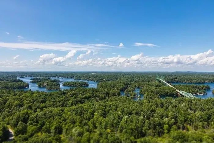 Framed Print : Aerial view over the landscape of the thousand islands Framed Print : Aerial view over the landscape of the thousand islands