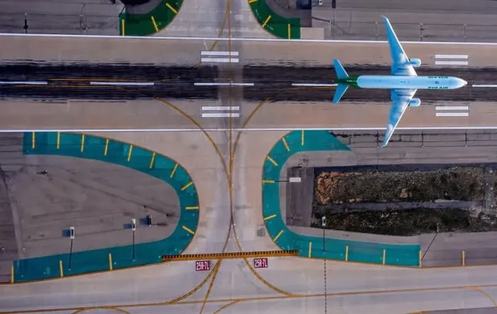 Framed Print : Aerial view, LAX, Los Angeles International Airport