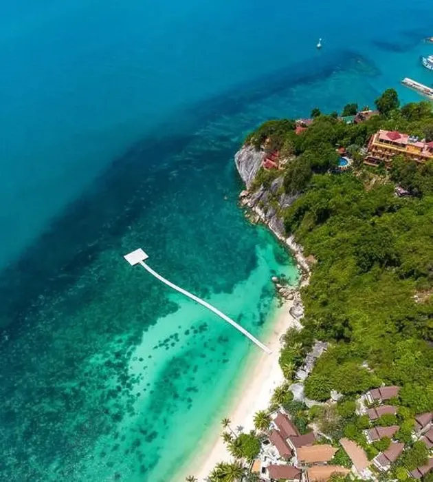 Framed Print : Aerial view of Leela Beach in koh Phangan, Thailand Framed Print : Aerial view of Leela Beach in koh Phangan, Thailand