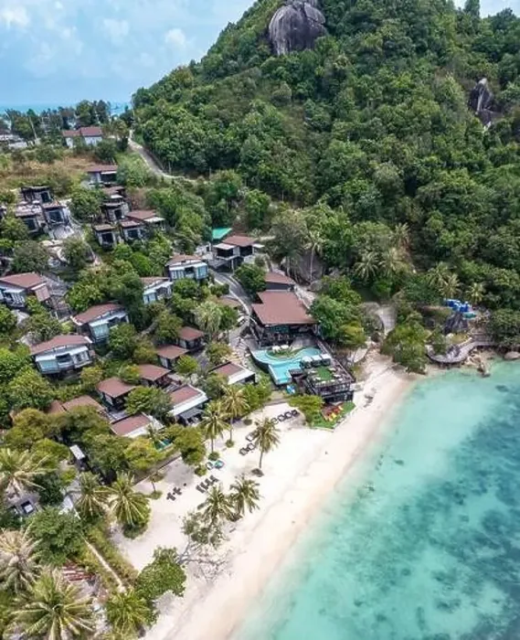Framed Print : Aerial view of Leela Beach in koh Phangan, Thailand Framed Print : Aerial view of Leela Beach in koh Phangan, Thailand