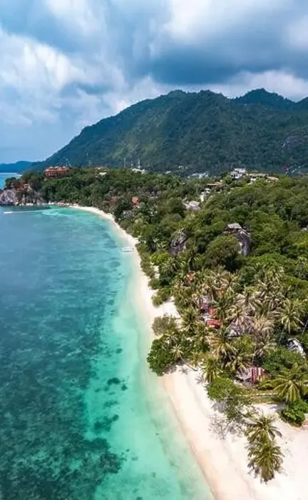 Framed Print : Aerial view of Leela Beach in koh Phangan, Thailand Framed Print : Aerial view of Leela Beach in koh Phangan, Thailand