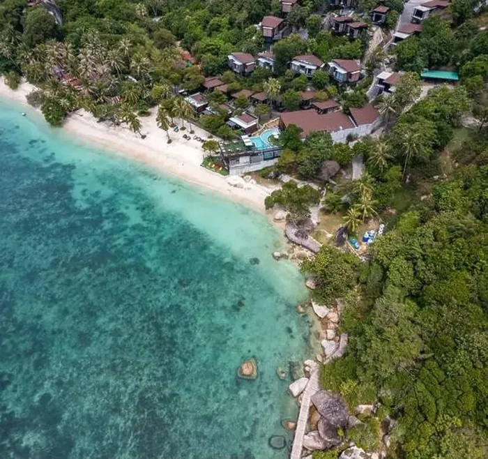 Framed Print : Aerial view of Leela Beach in koh Phangan, Thailand Framed Print : Aerial view of Leela Beach in koh Phangan, Thailand