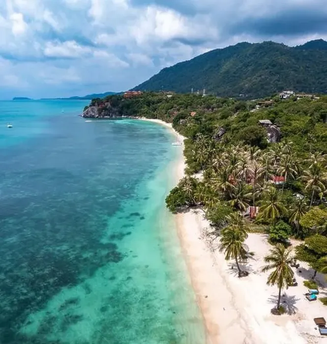 Framed Print : Aerial view of Leela Beach in koh Phangan, Thailand