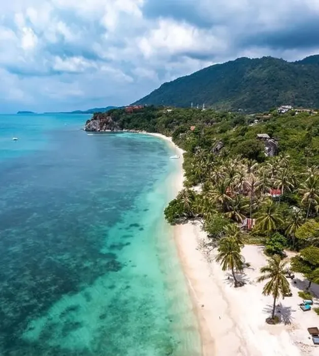 Framed Print : Aerial view of Leela Beach in koh Phangan, Thailand Framed Print : Aerial view of Leela Beach in koh Phangan, Thailand