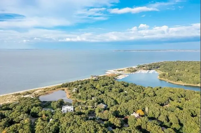Framed Print : Aerial view of Lions Head and Clearwater Beach, East Hampton, NY Framed Print : Aerial view of Lions Head and Clearwater Beach, East Hampton, NY