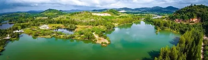 Framed Print : Aerial view of Liwong Lake in Songkhla, Thailand Framed Print : Aerial view of Liwong Lake in Songkhla, Thailand