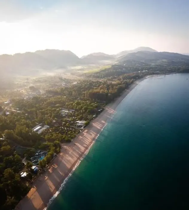 Framed Print : Aerial view of Long Beach at sunset, in Koh Lanta, Krabi, Thailand Framed Print : Aerial view of Long Beach at sunset, in Koh Lanta, Krabi, Thailand