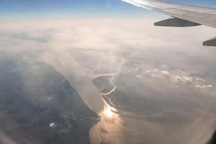 Framed Print : Aerial View of the magnificent Bramhaputra River in Bangladesh from the airplane. selective focus Framed Print : Aerial View of the magnificent Bramhaputra River in Bangladesh from the airplane. selective focus
