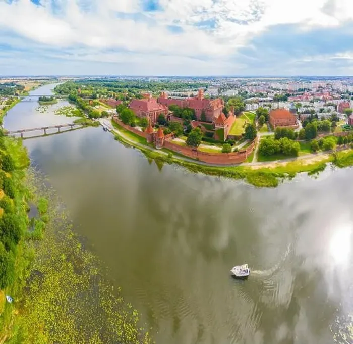 Framed Print : Aerial view of Malbork Teutonic order castle in Poland Framed Print : Aerial view of Malbork Teutonic order castle in Poland