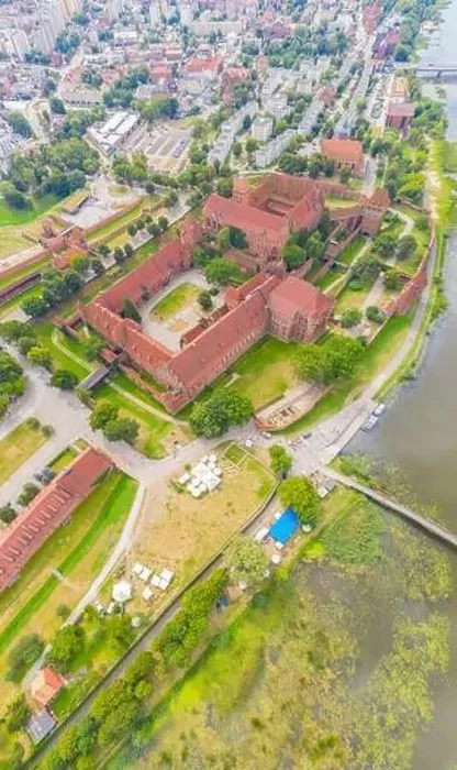 Framed Print : Aerial view of Malbork Teutonic order castle in Poland Framed Print : Aerial view of Malbork Teutonic order castle in Poland