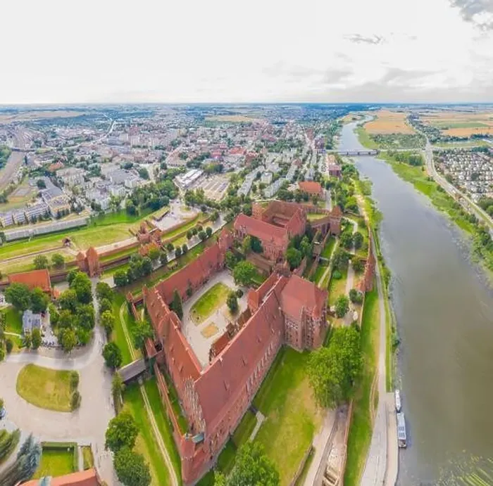 Framed Print : Aerial view of Malbork Teutonic order castle in Poland Framed Print : Aerial view of Malbork Teutonic order castle in Poland