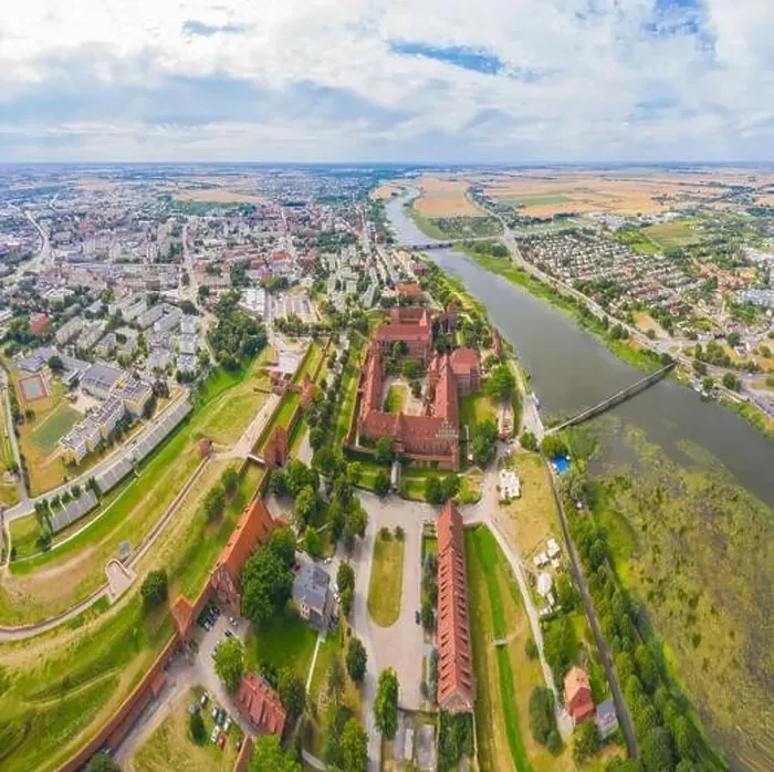 Framed Print : Aerial view of Malbork Teutonic order castle in Poland Framed Print : Aerial view of Malbork Teutonic order castle in Poland