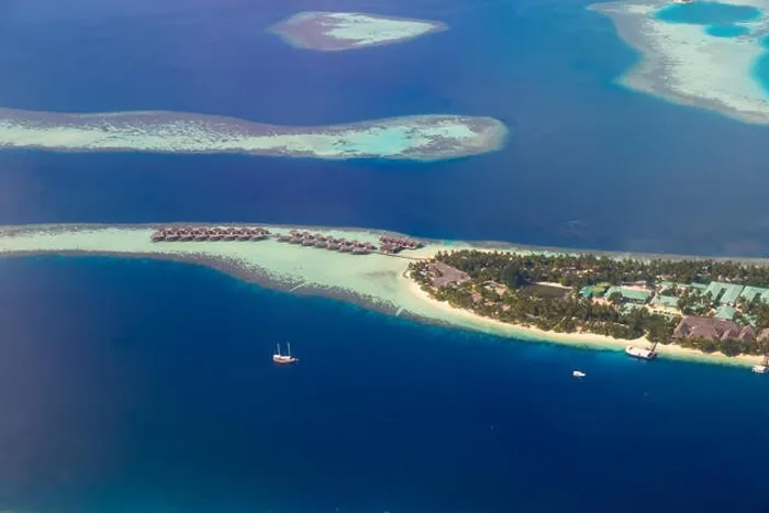 Framed Print : Aerial view on Maldives island Framed Print : Aerial view on Maldives island