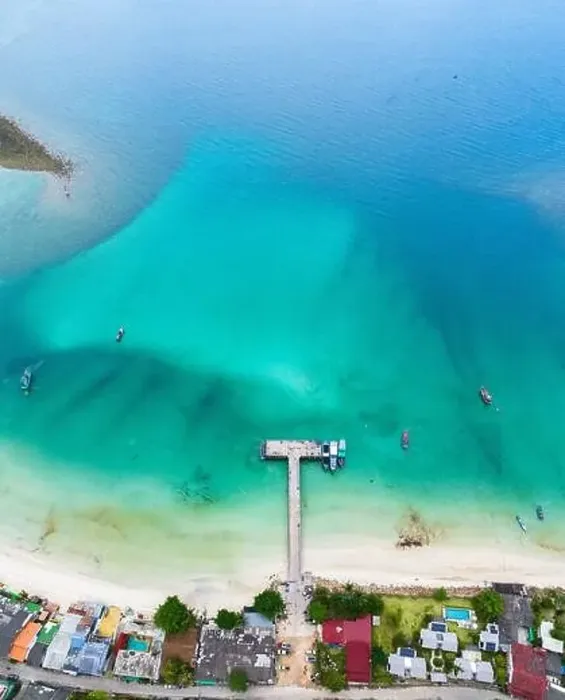Framed Print : Aerial view of Malibu beach in Koh Phangan, Thailand