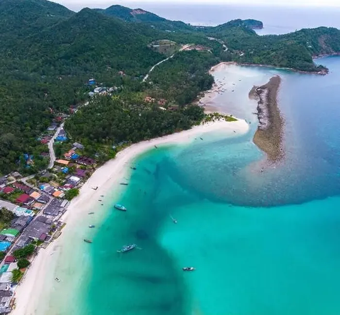 Framed Print : Aerial view of Malibu beach in Koh Phangan, Thailand