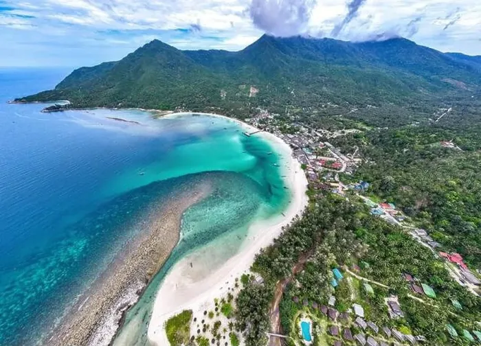 Framed Print : Aerial view of Malibu beach in Koh Phangan, Thailand