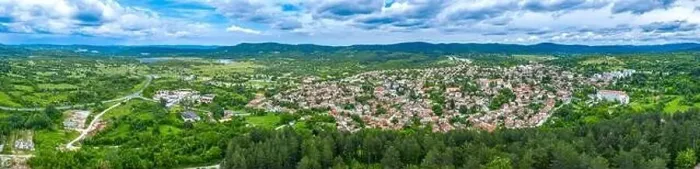 Framed Print : Aerial view of Malko Tarnovo town in Bulgaria Framed Print : Aerial view of Malko Tarnovo town in Bulgaria