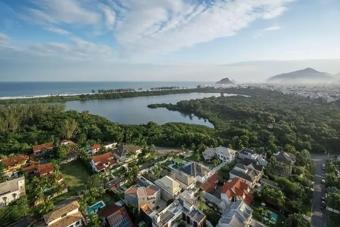 Framed Print : Aerial view of Marapendi Lagoon and Reserve at Barra da Tijuca - Rio de Janeiro, Brazil Framed Print : Aerial view of Marapendi Lagoon and Reserve at Barra da Tijuca - Rio de Janeiro, Brazil