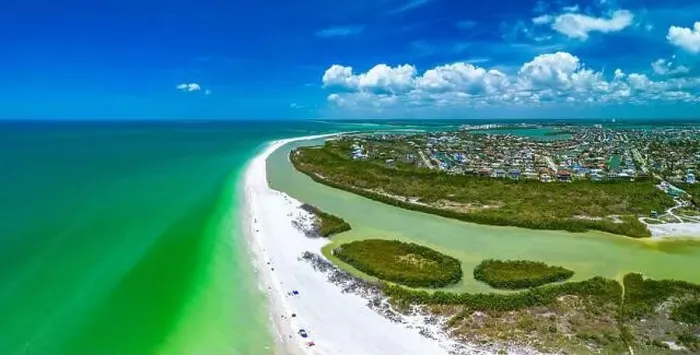 Framed Print : Aerial View of Marco Island, a popular tourist beach town in Florida Framed Print : Aerial View of Marco Island, a popular tourist beach town in Florida